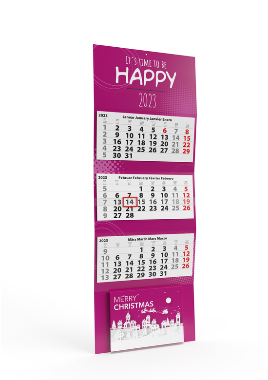 Jahreskalender mit Adventskalender, ca. 315 x 900 mm, 120 g,  - Lindt Naps