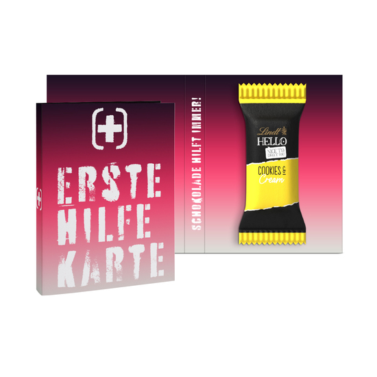 Lindt HELLO Mini Stick in Werbeklappkarte, ca. 68 x 88 x 13 mm, 10 g,  - HELLO Mini Strawberry Cheesecake