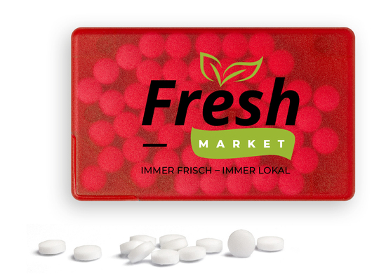 MintCard, ca. 77 x 48 x 6 mm, 7 g, rot-transparent -