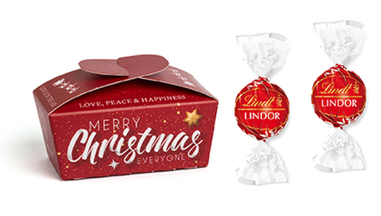 Xmas Ballotin, ca. 77 x 42 x 45 mm, 25 g,  - Milchschokolade (Rot)