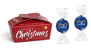 Xmas Ballotin, ca. 77 x 42 x 45 mm, 25 g,  - Schokolade feinherb (Blau)