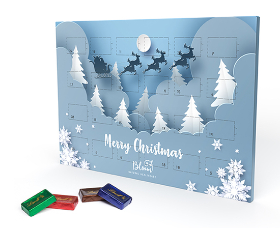 Lindt Naps Adventskalender DINA4, ca. 296 x 209 x 10 mm, 120 g, Querformat -