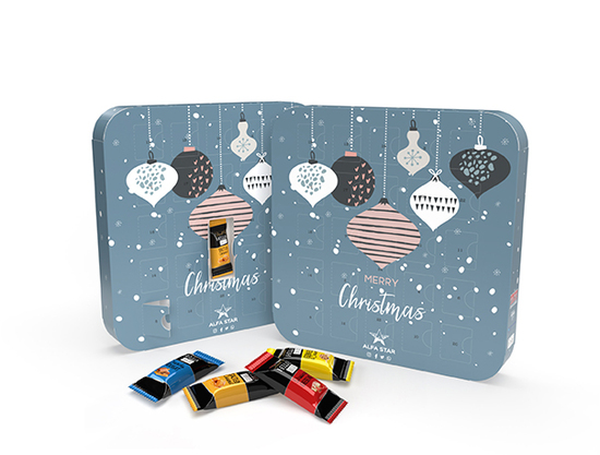 Appventskalender Maxi Eco , ca. 286 x 286 x 40 mm, 192 g ,  - Ritter Sport Schokowürfel