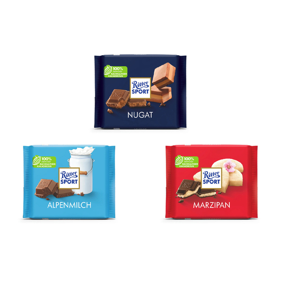 Ritter Sport Tafel in Vollkartonage, ca. 100 x 96 x 15 mm, 100 g,  - Nugat