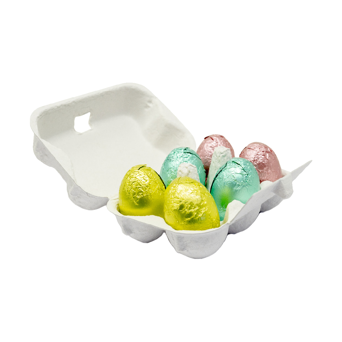 6er Schoko Ostereier, ca. 95 x 62 x 43 mm, 37 g,  -