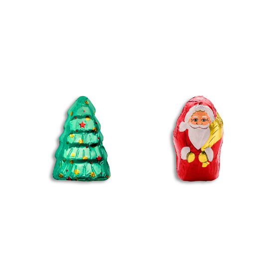 "Rausch Plantagen" Schokoladen-Figuren in Klappkarte klein, ca. 65 x 65 x 12 mm, 10 g,  - Weihnachtsmann