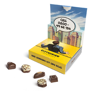 Lindt Mini Pralinés in Pop-Up Kartonage 58 g  Sprechblase