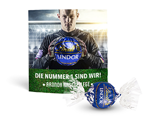 Lindt Lindor Kugel in Werbekartonage 15,7 g Schokolade Feinherb Quadratform