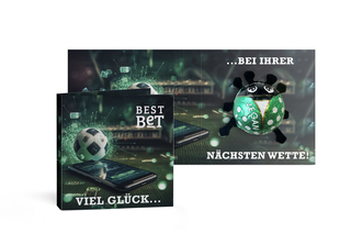 Glücksäfer vegan in Werbekarte 9,44 g Vegane Schokolade Kartonage