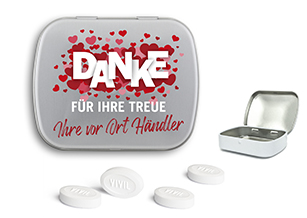 Mini Nostalgiedose 18 g Vivil Friendship silber-matt