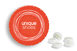 Super Mini Clic Clac Box 23 g Sweetprints Pfefferminz PMS 021 C