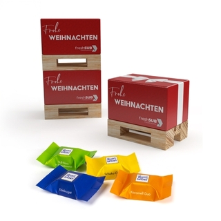 Geschenk Mini-Palette klein 16 g Ritter Sport: Karamel Duo & Voll-Nuss