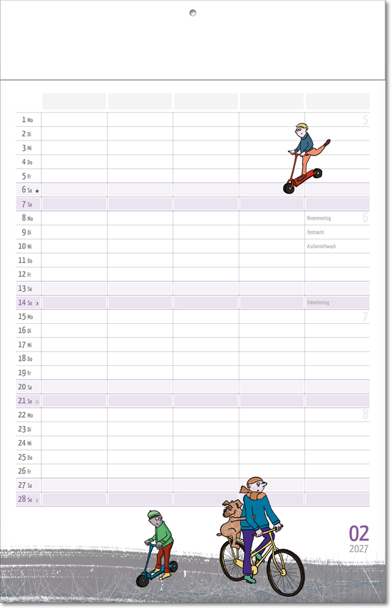 Bildkalender Familienplaner, Fälzel