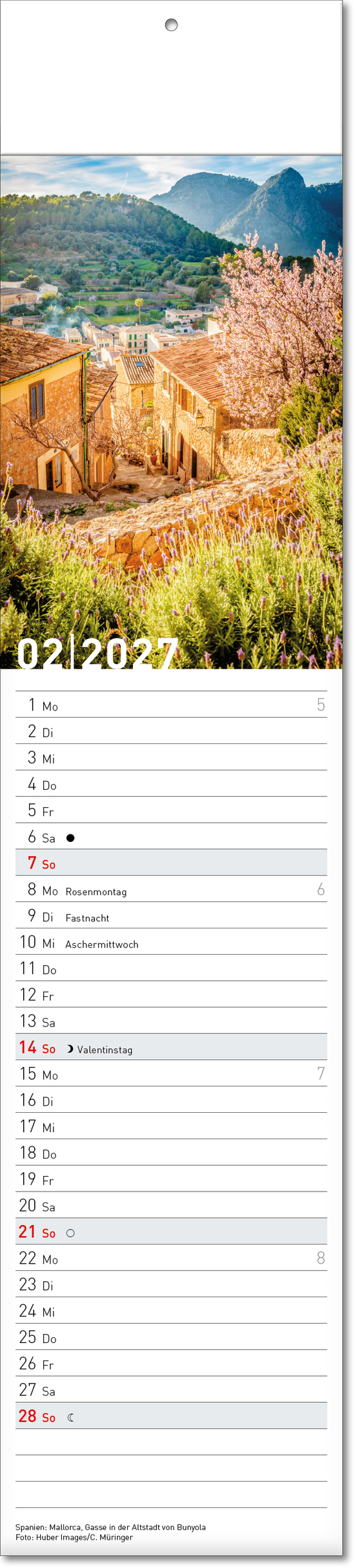 Bildstreifenkalender Reiseziele, Fälzel
