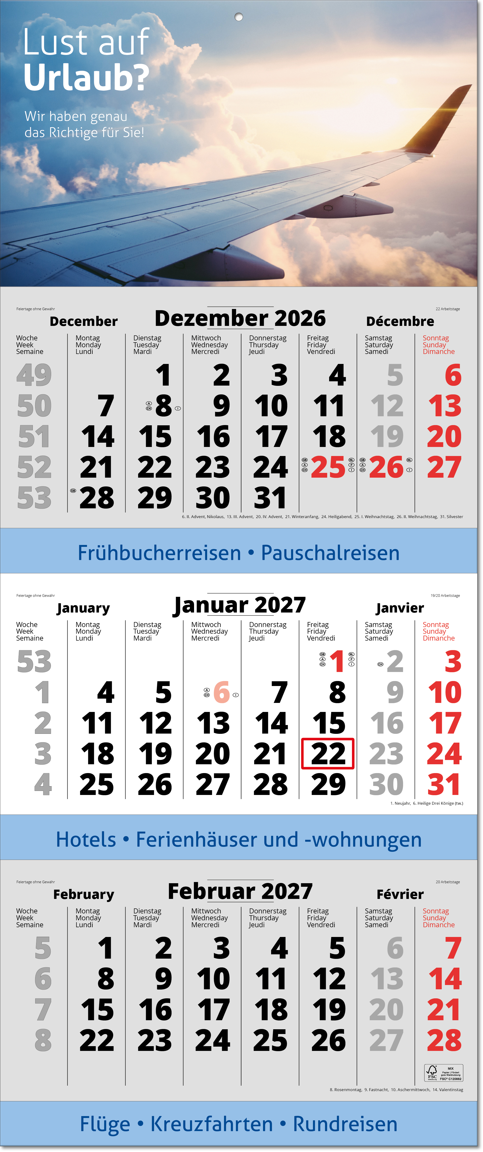 3-Monatsplaner Spezial, grau