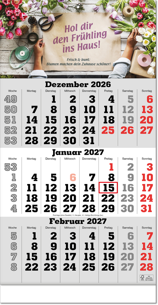 Drei-Monats-Planer Classic, Fuß