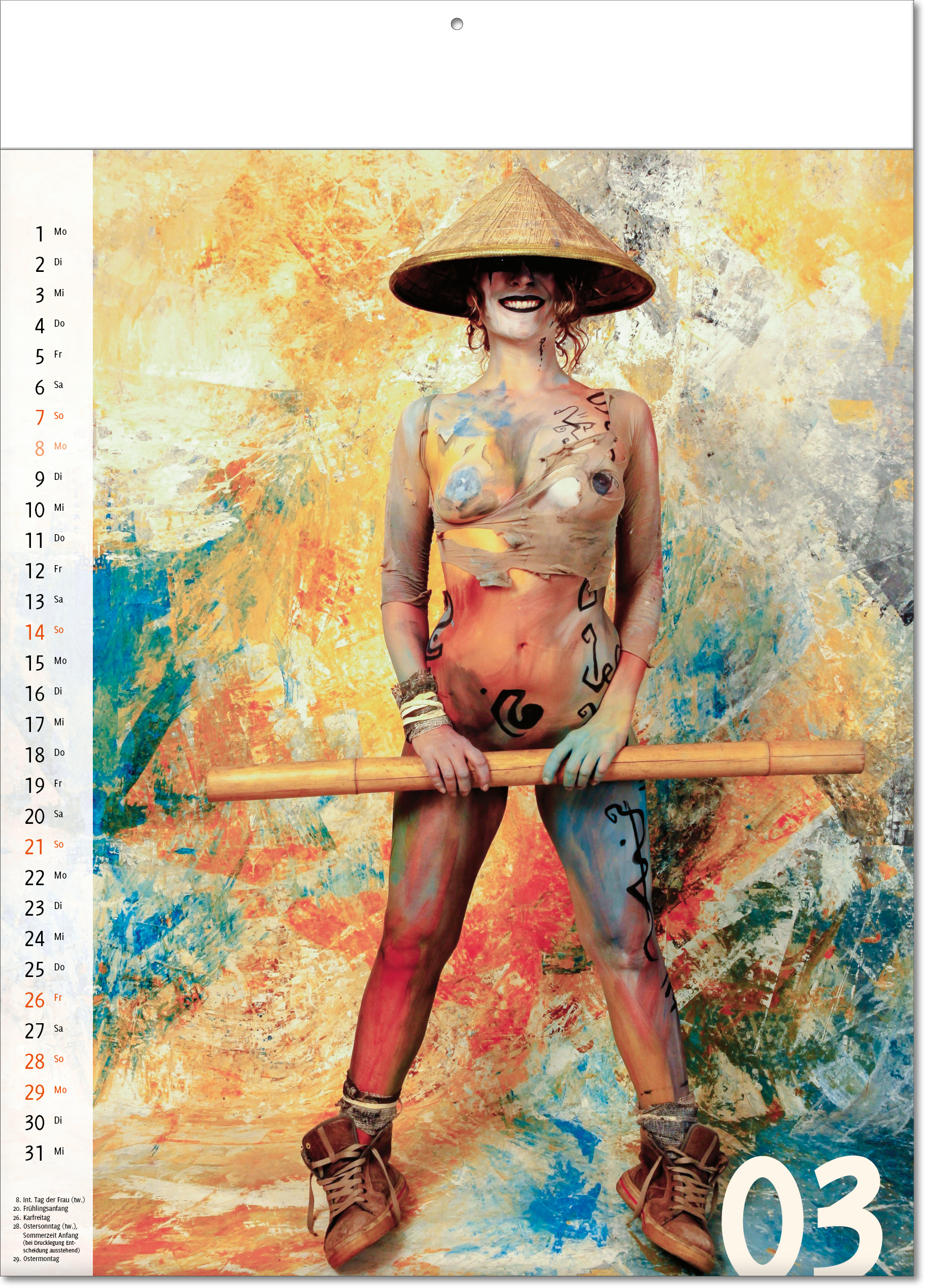 Kalender Bodypainting, Fälzel