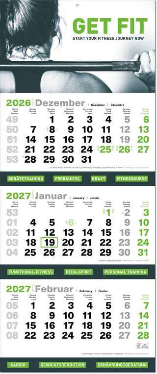 3-Monatsplaner Green3plus