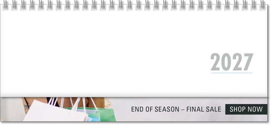 Schreibtischquerkalender Business grau/blau