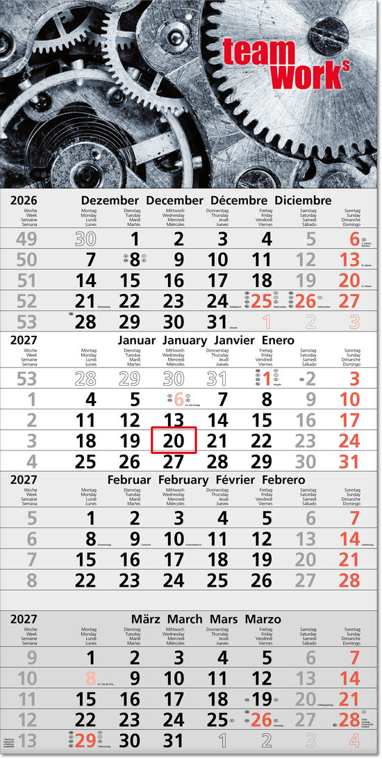 Vier-Monats-Planer Tetra