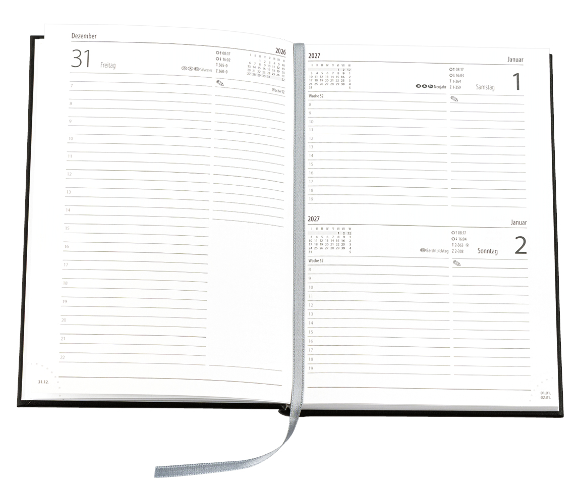 Buchkalender Basic Chefkalender, Balacron schwarz