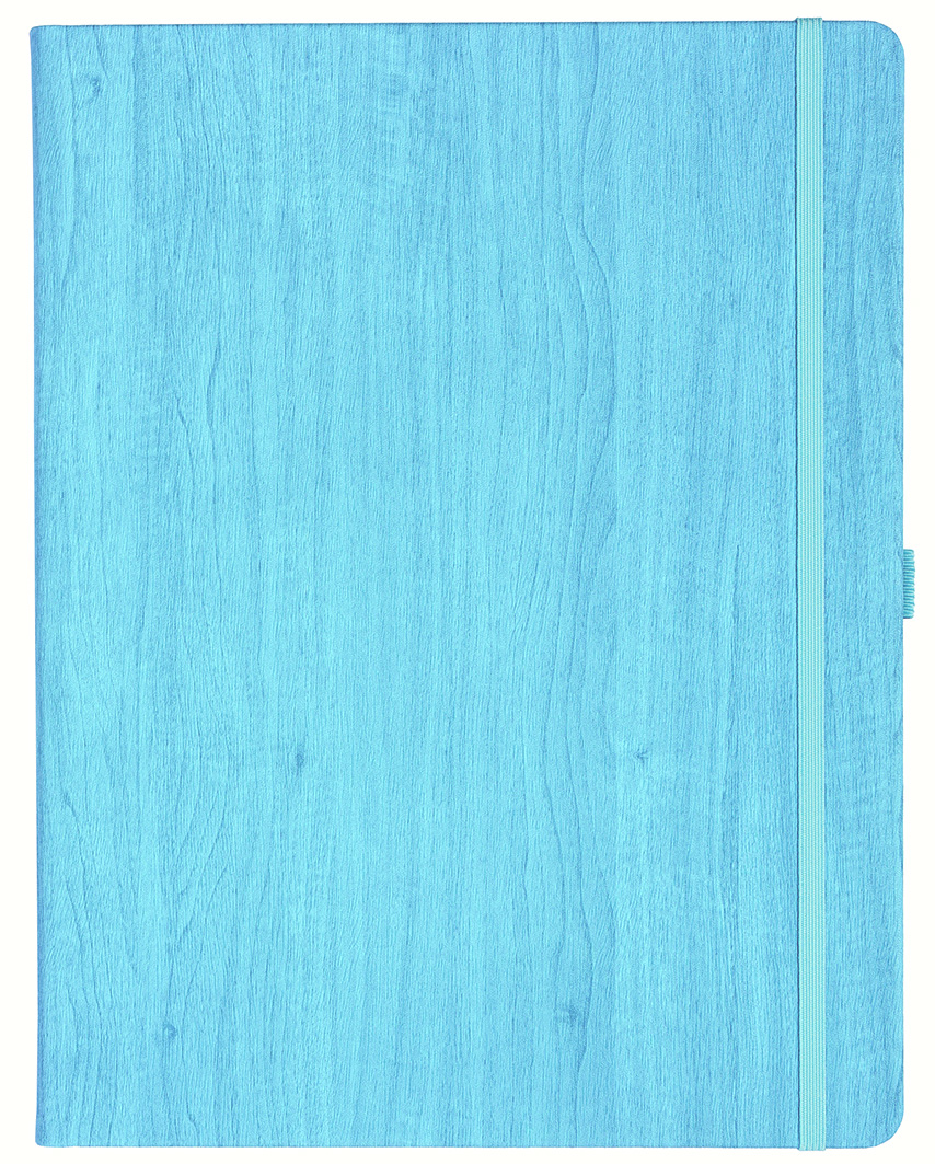 Notizbuch Style Large im Format 19x25cm, Inhalt kariert, Einband Woody in der Farbe Sky