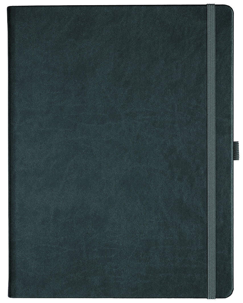Notizbuch Style Large im Format 19x25cm, Inhalt liniert, Einband Slinky in der Farbe Dark Grey