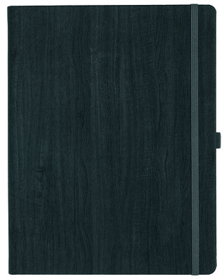 Notizbuch Style Large im Format 19x25cm, Inhalt liniert, Einband Woody in der Farbe Charcoal
