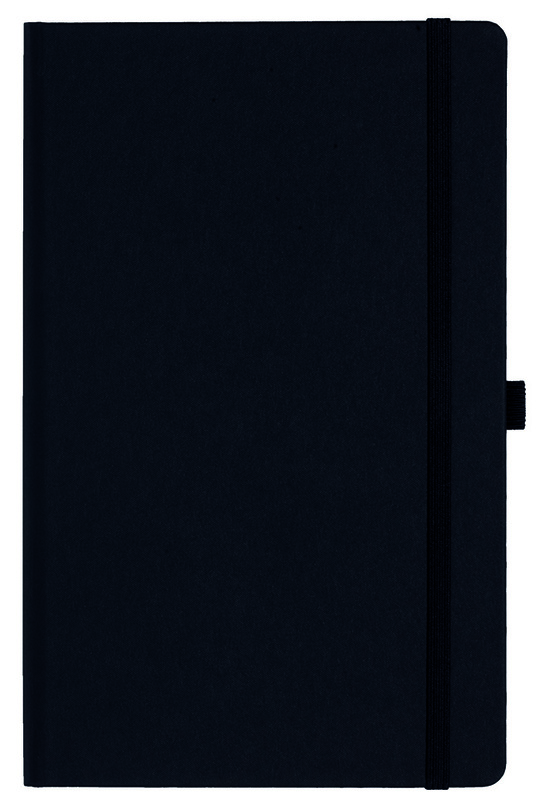 Notizbuch Style Medium im Format 13x21cm, Inhalt blanco, Einband Fancy in der Farbe Black