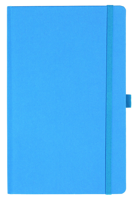 Notizbuch Style Medium im Format 13x21cm, Inhalt kariert, Einband Fancy in der Farbe China Blue