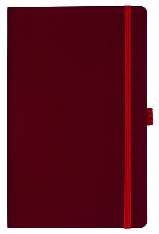 Notizbuch Style Medium im Format 13x21cm, Inhalt kariert, Einband Fancy in der Farbe Ruby Red