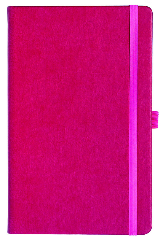Notizbuch Style Medium im Format 13x21cm, Inhalt kariert, Einband Slinky in der Farbe Pink