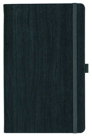 Notizbuch Style Medium im Format 13x21cm, Inhalt kariert, Einband Woody in der Farbe Charcoal