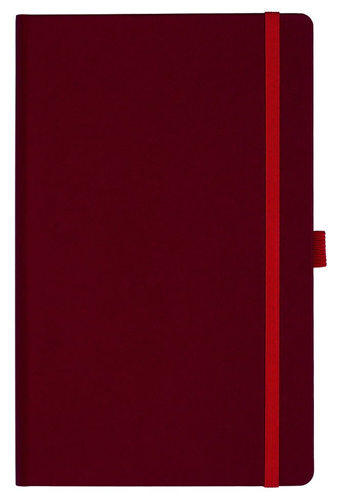 Notizbuch Style Medium im Format 13x21cm, Inhalt liniert, Einband Fancy in der Farbe Ruby Red