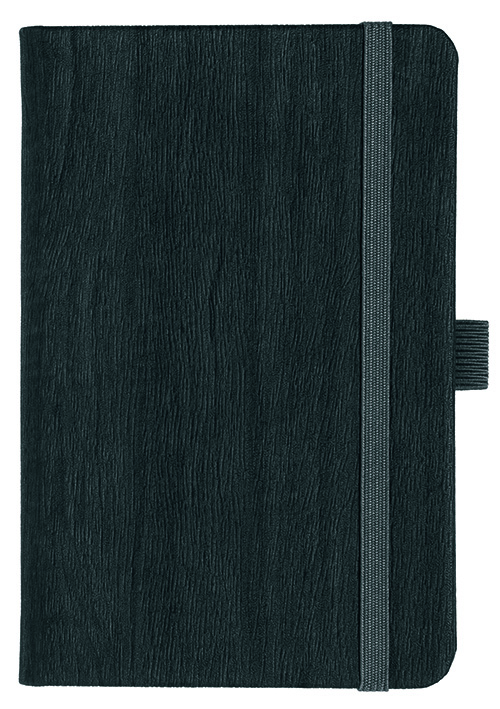 Notizbuch Style Small im Format 9x14cm, Inhalt blanco, Einband Woody in der Farbe Charcoal