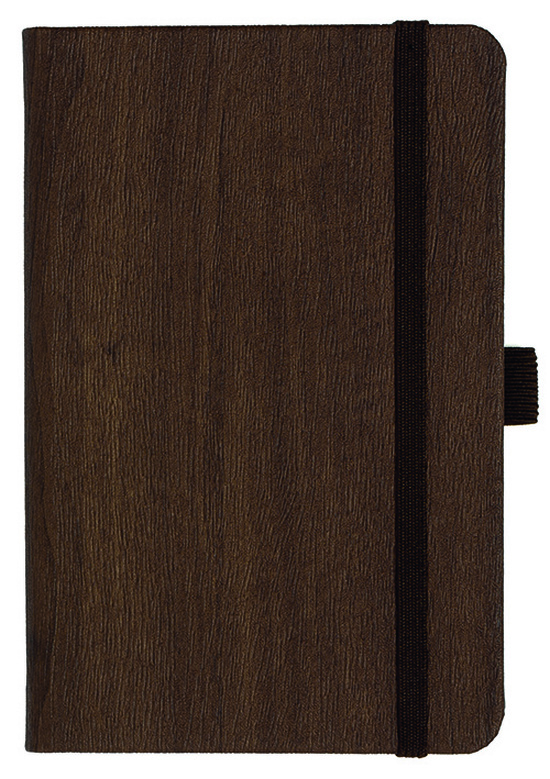 Notizbuch Style Small im Format 9x14cm, Inhalt kariert, Einband Woody in der Farbe Brown