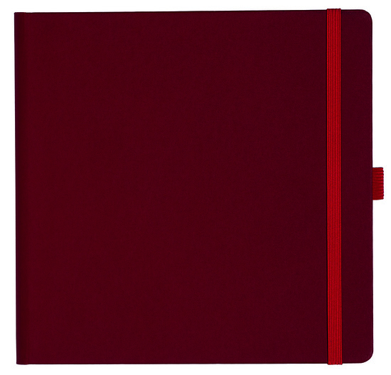 Notizbuch Style Square im Format 17,5x17,5cm, Inhalt blanco, Einband Fancy in der Farbe Ruby Red