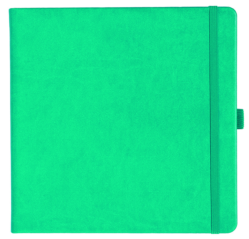 Notizbuch Style Square im Format 17,5x17,5cm, Inhalt blanco, Einband Slinky in der Farbe Turquoise