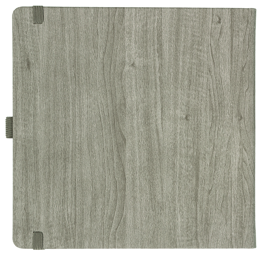 Notizbuch Style Square im Format 17,5x17,5cm, Inhalt blanco, Einband Woody in der Farbe Sludge