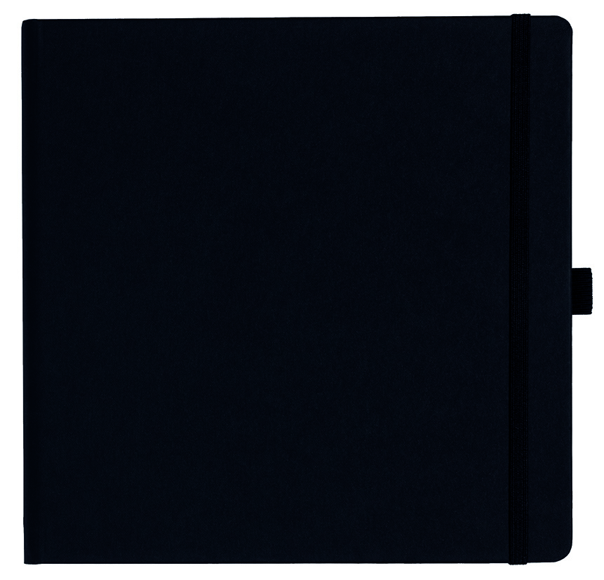 Notizbuch Style Square im Format 17,5x17,5cm, Inhalt liniert, Einband Fancy in der Farbe Black