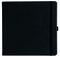 Notizbuch Style Square im Format 17,5x17,5cm, Inhalt liniert, Einband Slinky in der Farbe Black