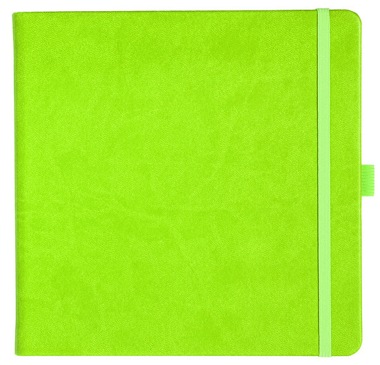 Notizbuch Style Square im Format 17,5x17,5cm, Inhalt liniert, Einband Slinky in der Farbe Lime