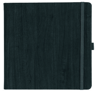 Notizbuch Style Square im Format 17,5x17,5cm, Inhalt liniert, Einband Woody in der Farbe Charcoal
