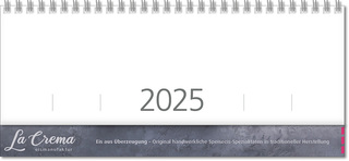 Schreibtischquerkalender "Typo" mit überstehender Kartonrückwand im Format 30,5 x 13,5 cm, 112 Seiten, Version deutsch
