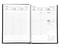 Taschenkalender "Taschenbuch Woche" im Format 10,5 x 14,8 cm, deutsches Kalendarium Grau/Blau mit Leseband, 144 Seiten Fadenheftung, Einband Balacron weiß