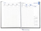 Wochenkalender "Business D" im Format 17,2 x 24 cm, deutsches Kalendarium Grau/Blau mit Leseband, 144 Seiten Fadenheftung, Eckenperforation, Grafikeinband
