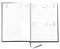 Buchkalender "Trend Chefkalender D" im Format 14,5 x 20,5 cm, deutsches Kalendarium Grau/Blau mit Leseband, 352 Seiten Fadenheftung, Eckenperforation, Einband Magic anthrazit