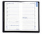 Taschenplaner "Exquisit" im Format 9,5 x 16 cm, Kalendarium 4-sprachig D/F/I/GB Grau/Blau, 64 Seiten gebunden + 16 Seiten ABC-Heft, eingesteckt in Slinky-Hülle bordeaux