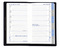 Taschenplaner "Exquisit Register INT" im Format 9,5 x 16 cm, Kalendarium 4-sprachig D/F/I/GB Grau/Blau mit Registerstanzung, 64 Seiten gebunden + 16 Seiten Adressheft Register, eingesteckt in PVC-Hülle weiß