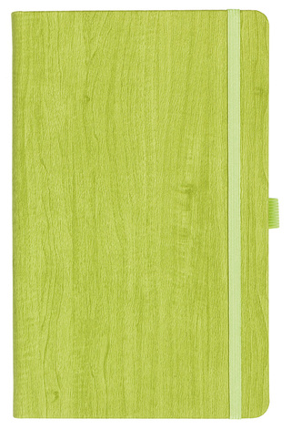 Notizbuch Style Medium im Format 13x21cm, Inhalt blanco, Einband Woody in der Farbe Lime